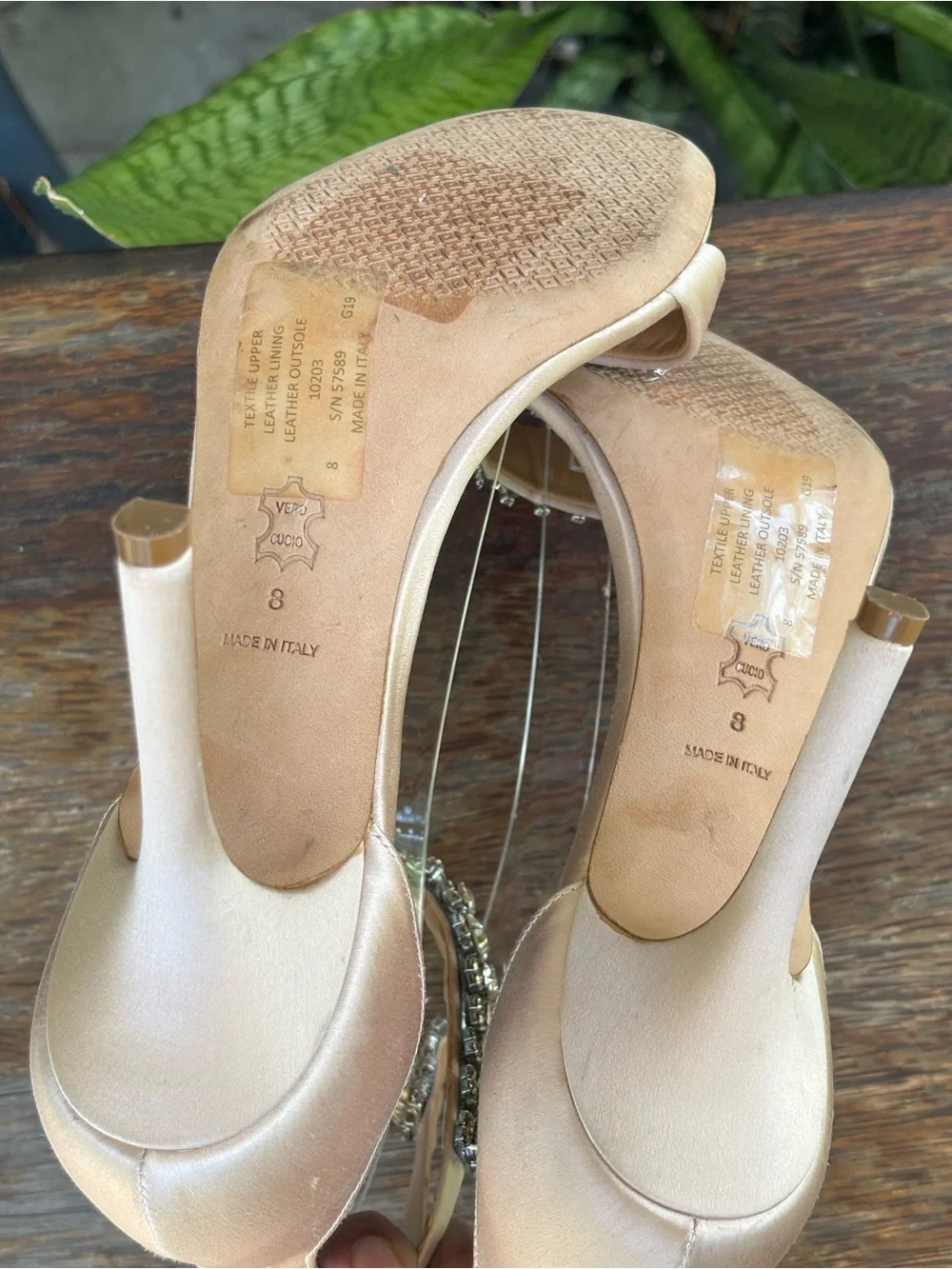 Tory Burch Penelope 100mm Crystal Embellished Ankle Strap Stiletto Sandals Champ
